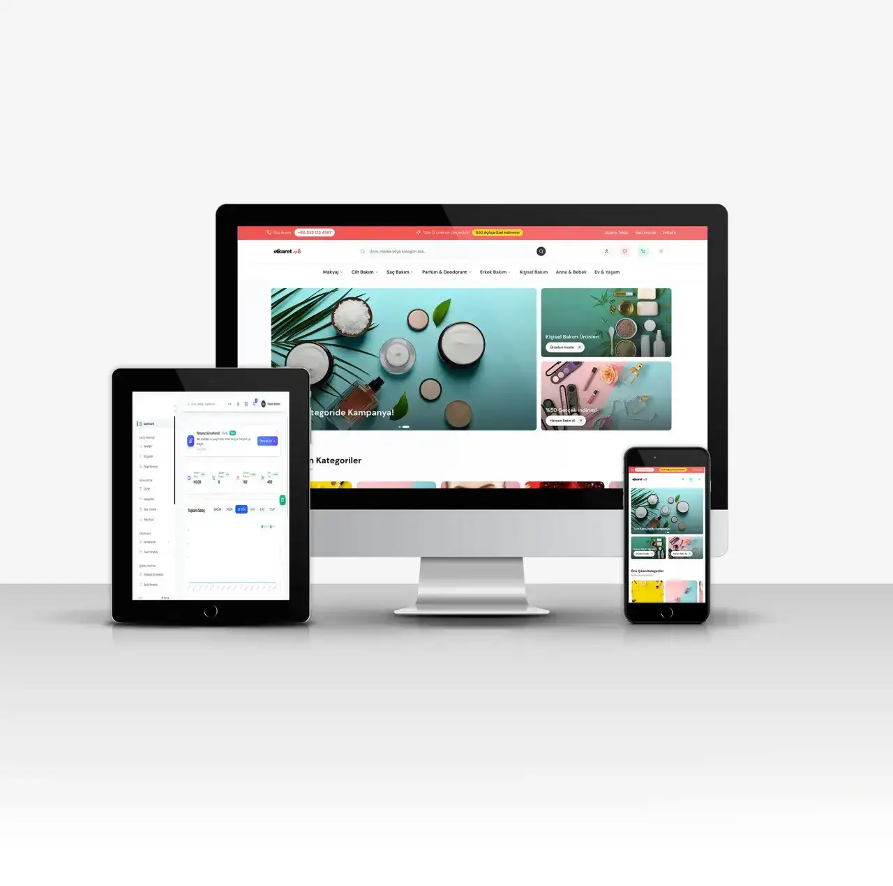 Profesyonel E-Ticaret V8 Kozmetik — Ürünler — Konya Sosyal Medya Ajansı